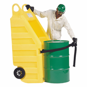 poly spill drum dolly - heavy duty drum dolly - polyethylene drum dolly - mobile drum trolley